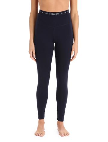 Women's Icebreaker Merino 260 Tech High Rise Leggings Base Layers Midnight Navy | CA 1096SGLO